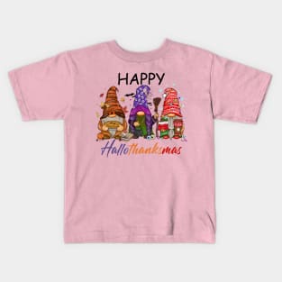 Happy Hallothanksmas Gnomes Kids T-Shirt